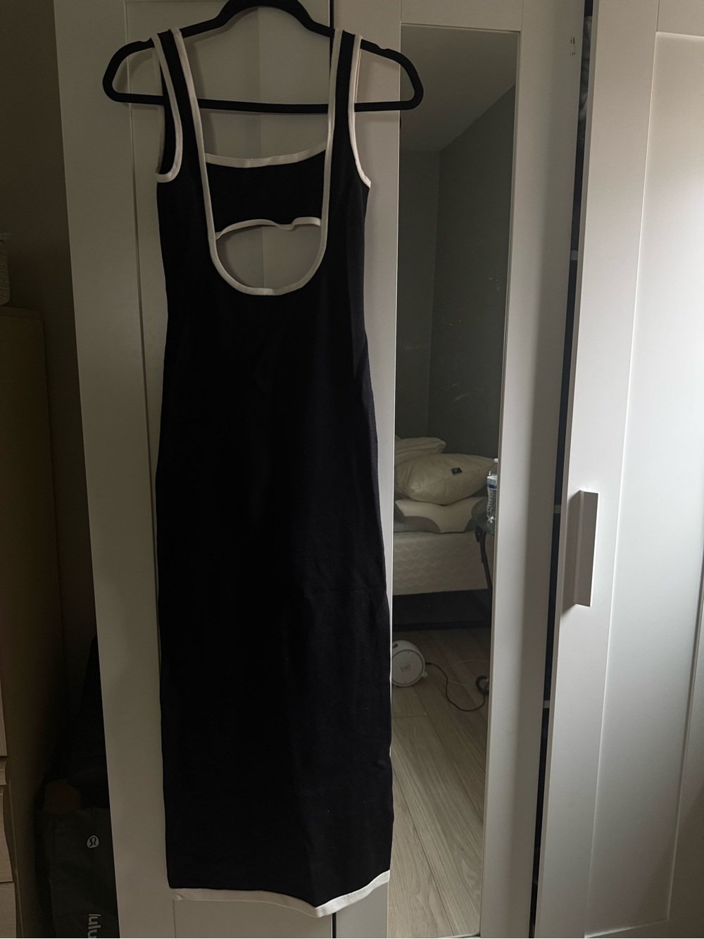 Peppermayo Black and White Cutout Bodycon Dress